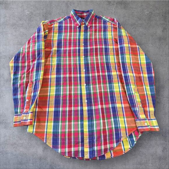 Ralph Lauren Men's M Colorful Plaid Classic Fit Long Sleeve Button Down Shirt - Picture 1 of 7